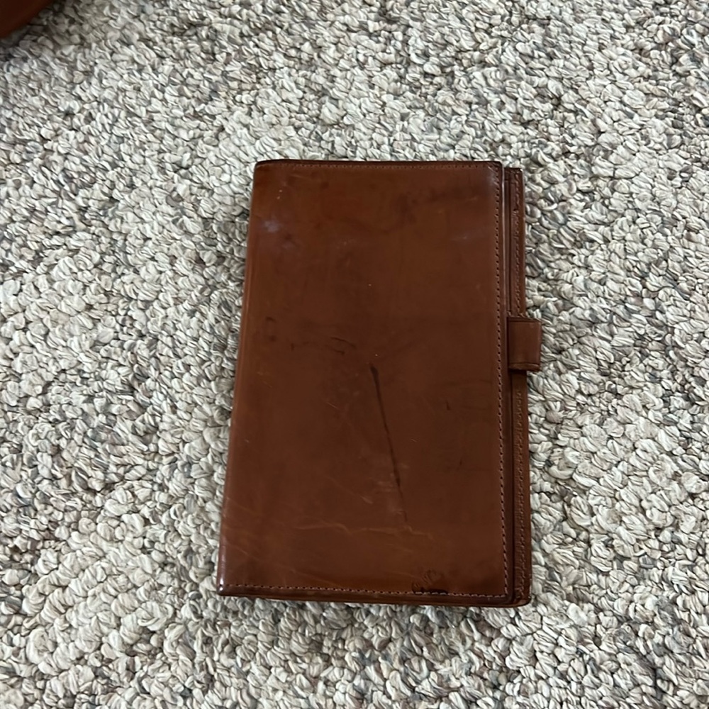 Brown breast wallet with pen holder